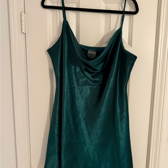 ARULA Dresses & Skirts - Arula Emerald Satin Slip Dress